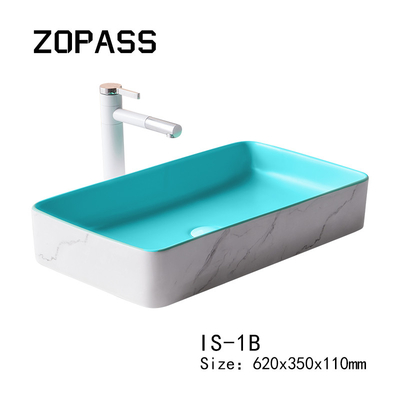 Évier en céramique de piédestal de salle de bains de partie supérieure du comptoir de bassin sanitaire moderne d'articles