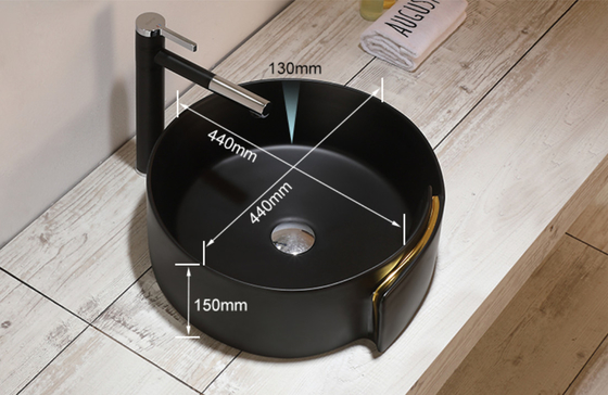 Bassin sanitaire en céramique ovale Matte Black Bathroom Bowl Sinks des articles 9L