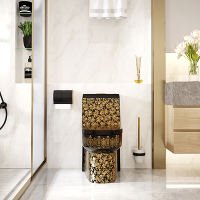 3L au plancher 6L flux superbe de remous de toilette de taille de confort de 1 morceau