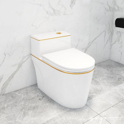 Siphon d'or blanc rinçant l'une seule pièce en céramique de cuvette des toilettes moderne