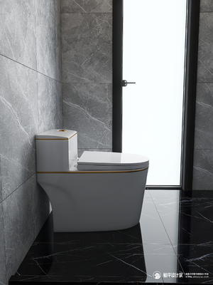 Siphon d'or blanc rinçant l'une seule pièce en céramique de cuvette des toilettes moderne