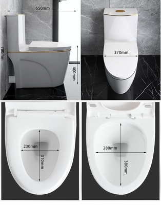 Toilette sanitaire de rinçage entièrement vitrée d'articles taille de confort de 1 morceau