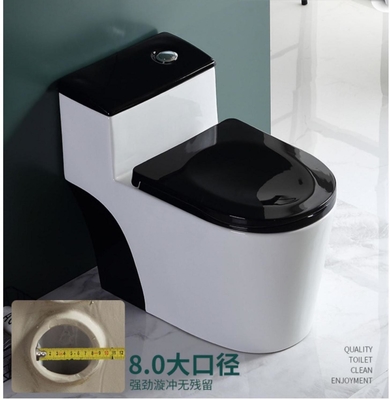Siphon rinçant le style classique noir blanc de toilette sanitaire d'articles