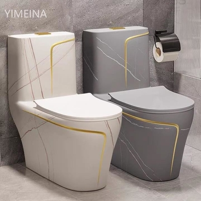 Siphon rinçant la conception blanche noire au plancher d'hôtel de piège de la toilette S