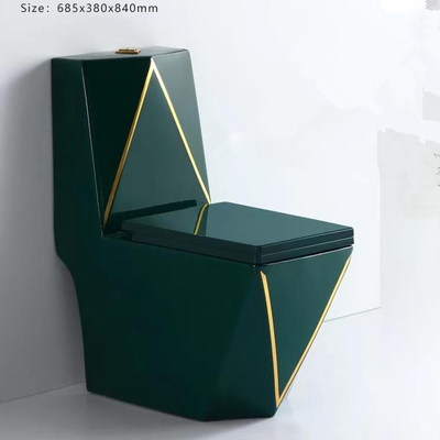 Les toilettes en céramique vertes de salles de bains de lavage à grande eau ajustent Diamond Shape