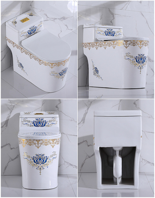 Le luxe d'une seule pièce de toilette de taille de confort de Siphonic a plaqué d'or