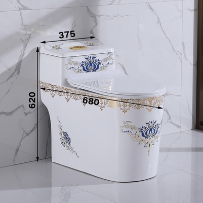 Le luxe d'une seule pièce de toilette de taille de confort de Siphonic a plaqué d'or