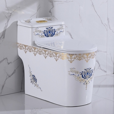 Le luxe d'une seule pièce de toilette de taille de confort de Siphonic a plaqué d'or