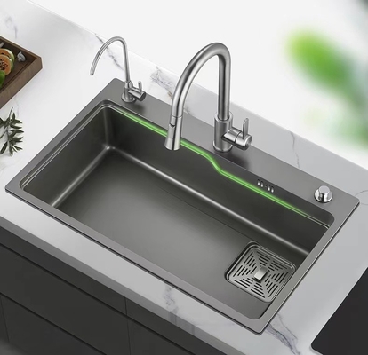 Évier de cuisine fait main de poste de travail de l'épaisseur 3.5mm avec la planche à découper