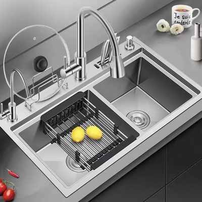 Cuvette d'évier de barre de la place 680*450mm Undermount double pour la blanchisserie de cuisine