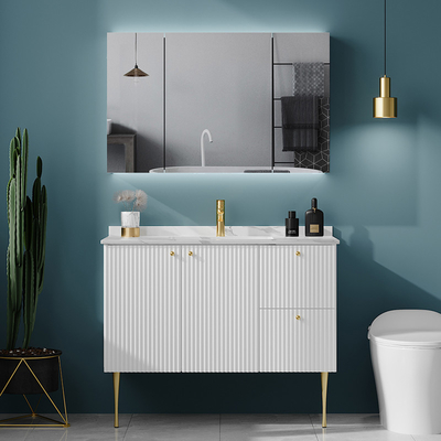 Les Cabinets de salle de bains en bois solides de la largeur 23.6in 47.2in ont reflété imperméable