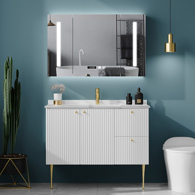 Les Cabinets de salle de bains en bois solides de la largeur 23.6in 47.2in ont reflété imperméable