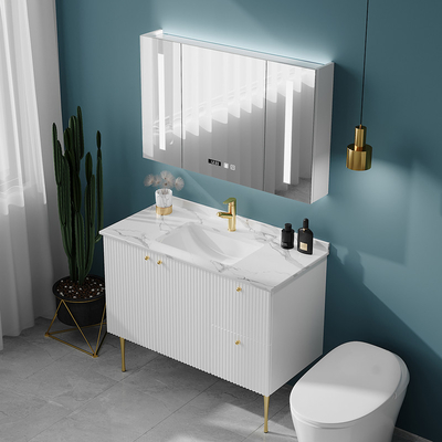 Les Cabinets de salle de bains en bois solides de la largeur 23.6in 47.2in ont reflété imperméable