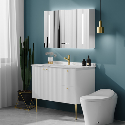 Les Cabinets de salle de bains en bois solides de la largeur 23.6in 47.2in ont reflété imperméable