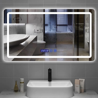 la salle de bains carrée du rectangle LED de 5mm reflète le type fixé au mur de 3 couleurs