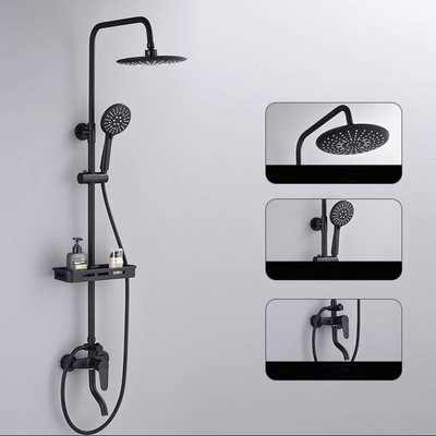Le pommeau de douche sanitaire en laiton noirci d'articles a placé la pluie chaude et froide