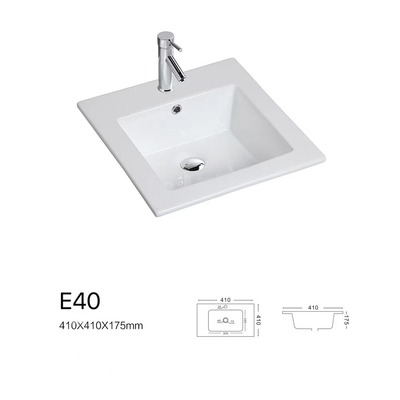 Types européens lavabo mince rectangulaire de bassin de vanité de plan de travail de bassin de Cabinet