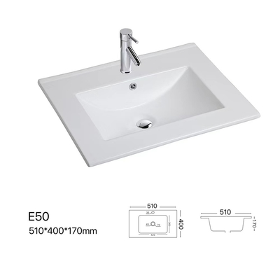 Types européens lavabo mince rectangulaire de bassin de vanité de plan de travail de bassin de Cabinet