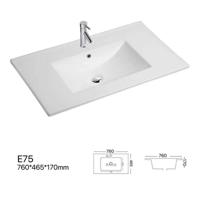 Types européens lavabo mince rectangulaire de bassin de vanité de plan de travail de bassin de Cabinet