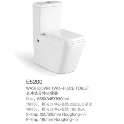 Toilette et mur en deux pièces Hung Basin Set de carte de travail de Pit Spacing 180mm de mélange