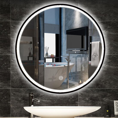 Écran de désembuage fixé au mur de miroirs de coiffeuse rétro-éclairés de salle de bains de LED