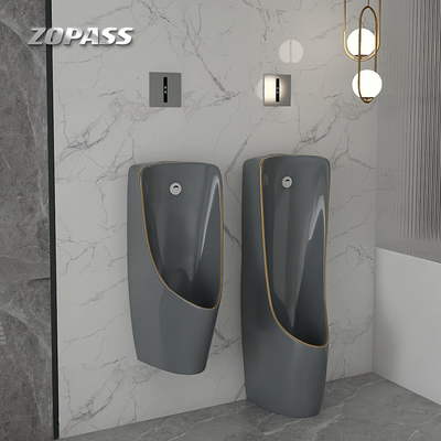 L'une seule pièce de retour sarclent la cuvette fixée au mur Grey Gold Color d'urinoir