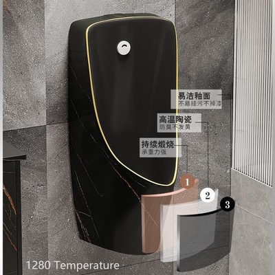 Couleur noire d'or de salle de bains de toilette publique de marbre commercial d'urinoir