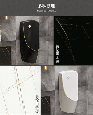 Couleur noire d'or de salle de bains de toilette publique de marbre commercial d'urinoir
