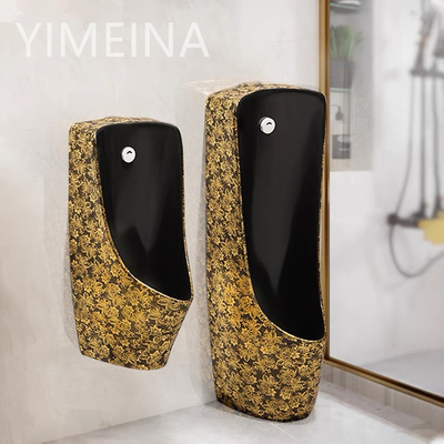 Rinçage de gravité d'urinoir de la toilette des hommes de galvanoplastie d'or en céramique