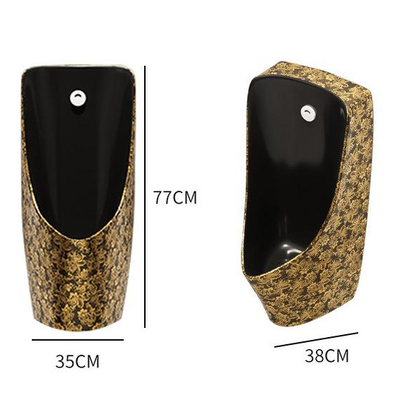 Rinçage de gravité d'urinoir de la toilette des hommes de galvanoplastie d'or en céramique