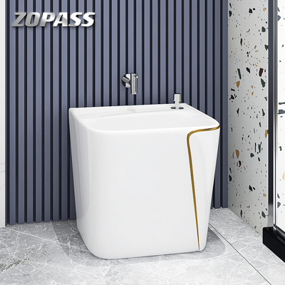 Lavabo sanitaire de bébé d'articles de céramique de plancher de balai de bassin à la maison d'évier