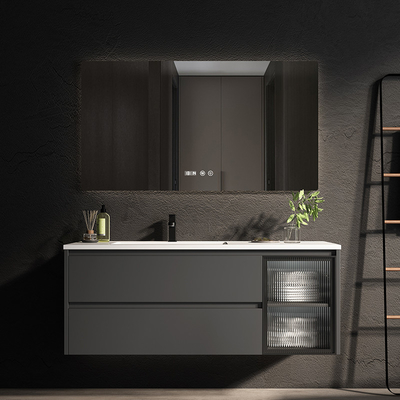 Vanité en bois solide de résistant à l'eau de Cabinets de salle de bains du miroir 39in de LED