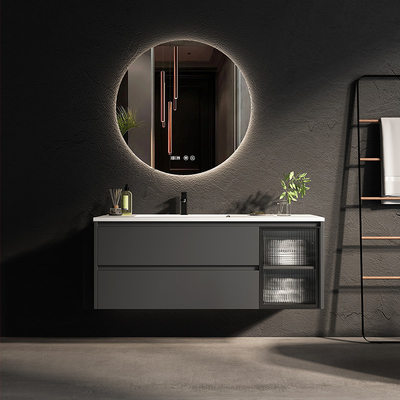Vanité en bois solide de résistant à l'eau de Cabinets de salle de bains du miroir 39in de LED