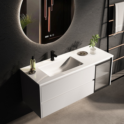 Vanité résistante simple de salle de bains d'humidité de Cabinet de miroir de l'évier LED