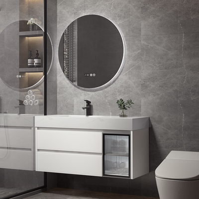 Forme blanche de flottement de rectangle d'unité fixée au mur de vanité de couche multi