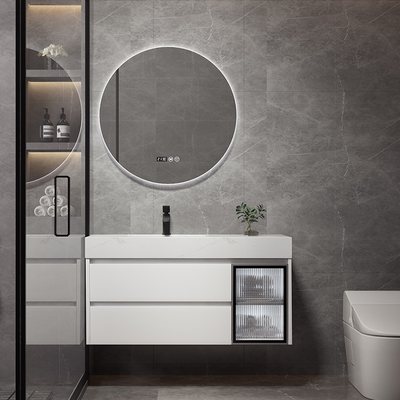 Forme blanche de flottement de rectangle d'unité fixée au mur de vanité de couche multi