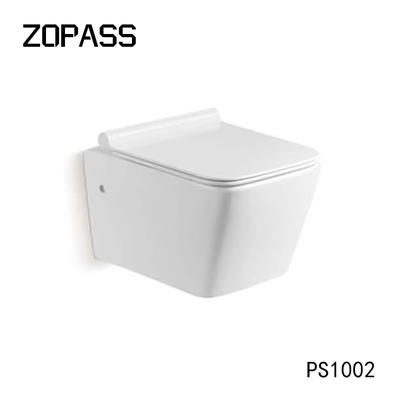 Mur sans monture Hung Toilet Gravity Flushing de contrat blanc de couleur