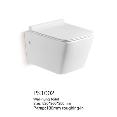 Mur sans monture Hung Toilet Gravity Flushing de contrat blanc de couleur