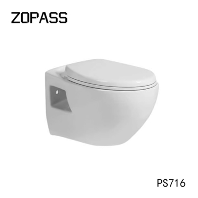 fixé au mur sans monture de toilettes en deux pièces d'économie de l'espace de 650*350*805mm