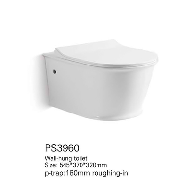 Nettoyage facile éraflure fixée au mur d'une seule pièce sans monture de toilette d'anti