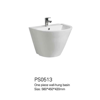 Lavabo moderne blanc de Hung Porcelain Half Pedestal Hand de mur d'évier de style européen