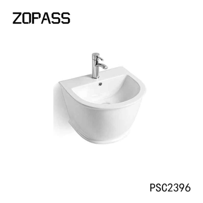 Vanité extérieure solide Mini Washing Cheap Ceramic Wall Hung Basin de fabricants chinois