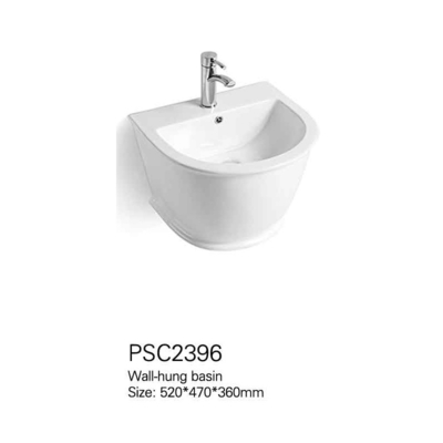 Vanité extérieure solide Mini Washing Cheap Ceramic Wall Hung Basin de fabricants chinois