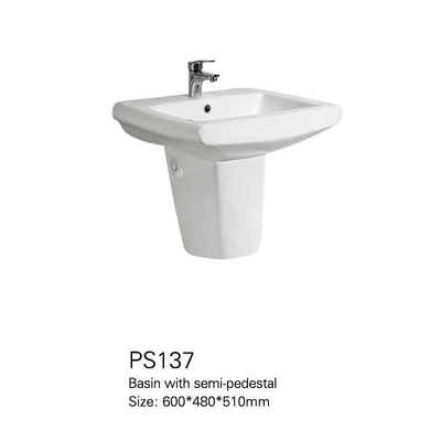 Bassin direct de Hung Basins Ceramic Semi Pedestal de mur de lavage de main d'usine pour la salle de bains