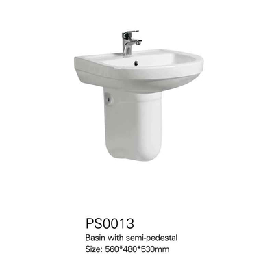 Bassin de porcelaine de Hung Pedestal Sinks Hand Painted de mur de salle de bains pour le lavabo de main