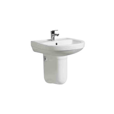 Bassin de porcelaine de Hung Pedestal Sinks Hand Painted de mur de salle de bains pour le lavabo de main