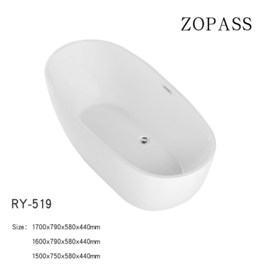 tourbillon acrylique de trempage libre de STATION THERMALE de baignoire de 1700*790*580*440mm