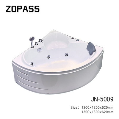 Petite douche de tourbillon de triangle de baignoire acrylique d'intérieur de coin combinée