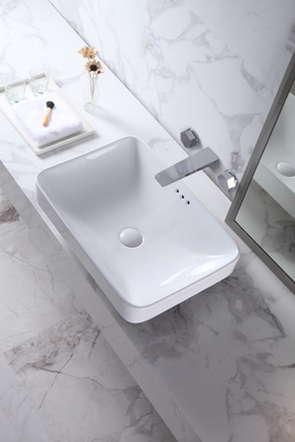 Évier blanc de salle de bains de dessus de Tableau d'Art Rectangular Sanitary Ware Basin