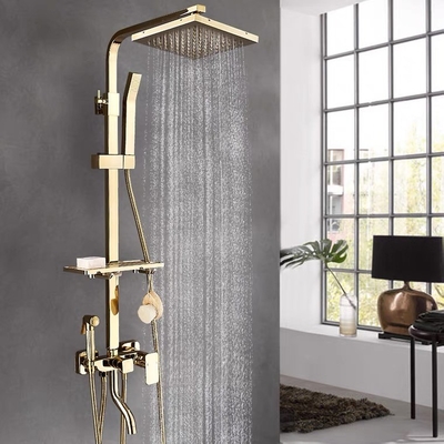 De douche sanitaire de 304 articles d'acier inoxydable ensemble de luxe de salle de bains d'or